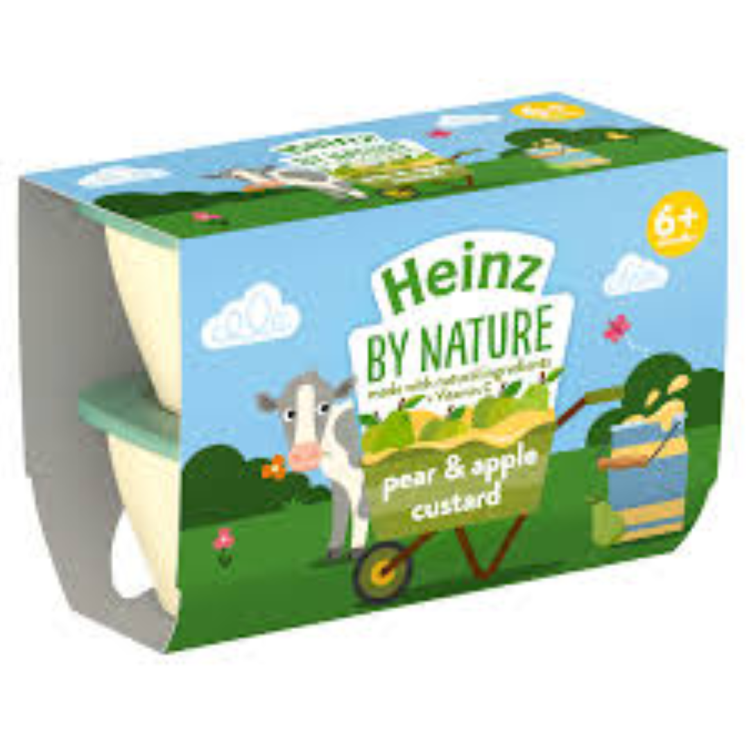 HEINZ PEAR N APPLE CUSTARD BABY FOOD 100G